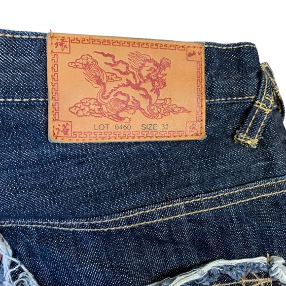 Kanji Evisu Mens Jeans Blue Selvedge Straight W32xL32 Embroider Denim Lot 0460 - Picture 4 of 12